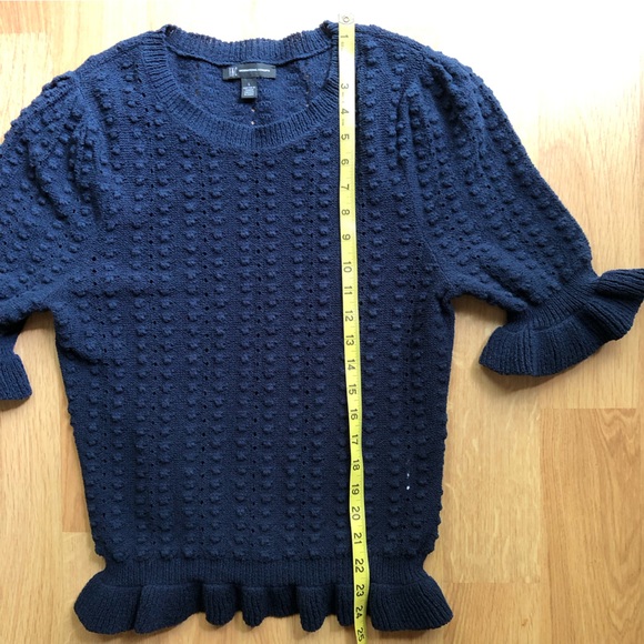 Navy Blue cotton/poly blend sweater by INC - Picture 9 of 11